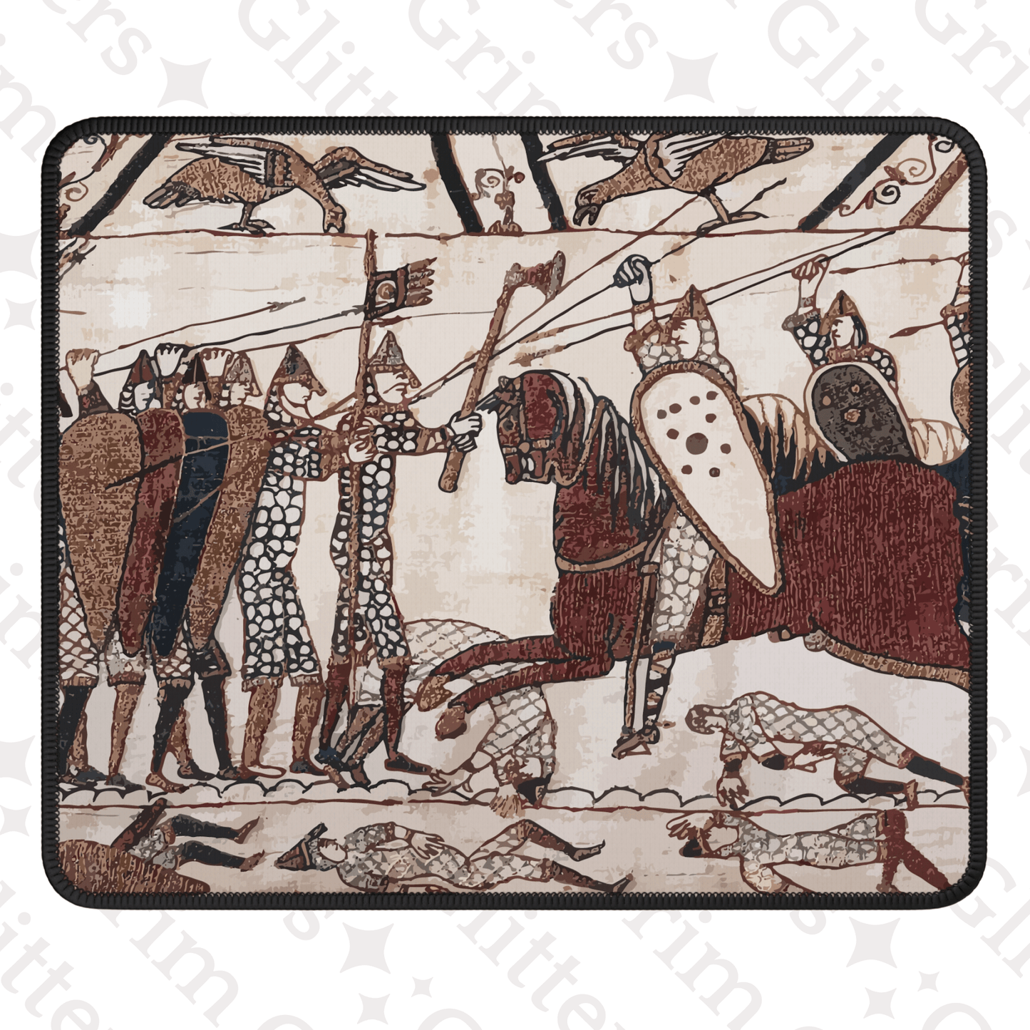 Bayeux Tapestry Gaming Mouse Pad - Norman Knights Charge Anglo - Saxon Warriors - Grim GlittersMouse PadsRectangle9" × 7"