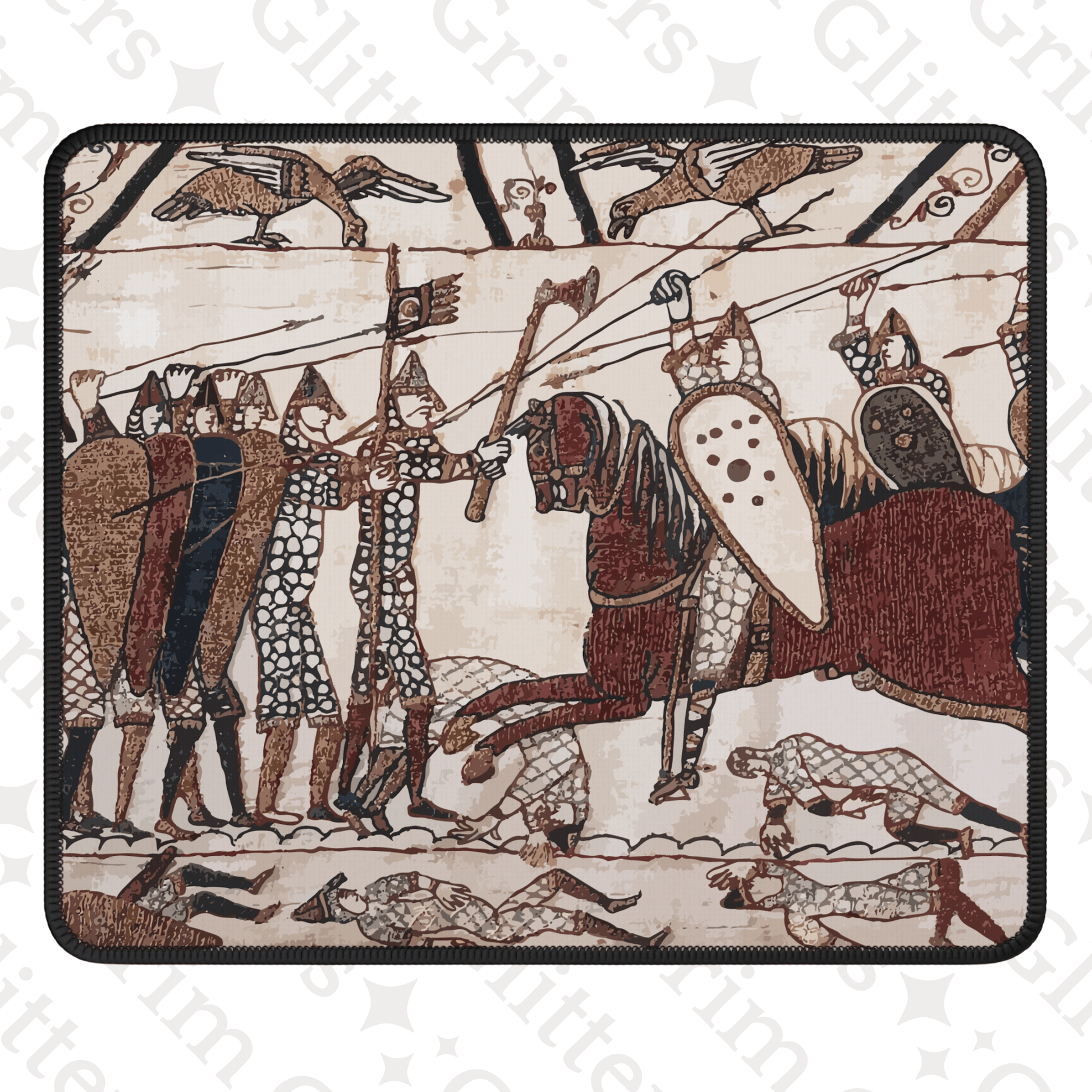 Bayeux Tapestry Gaming Mouse Pad - Norman Knights Charge Anglo - Saxon Warriors - Grim GlittersMouse PadsRectangle9" × 7"