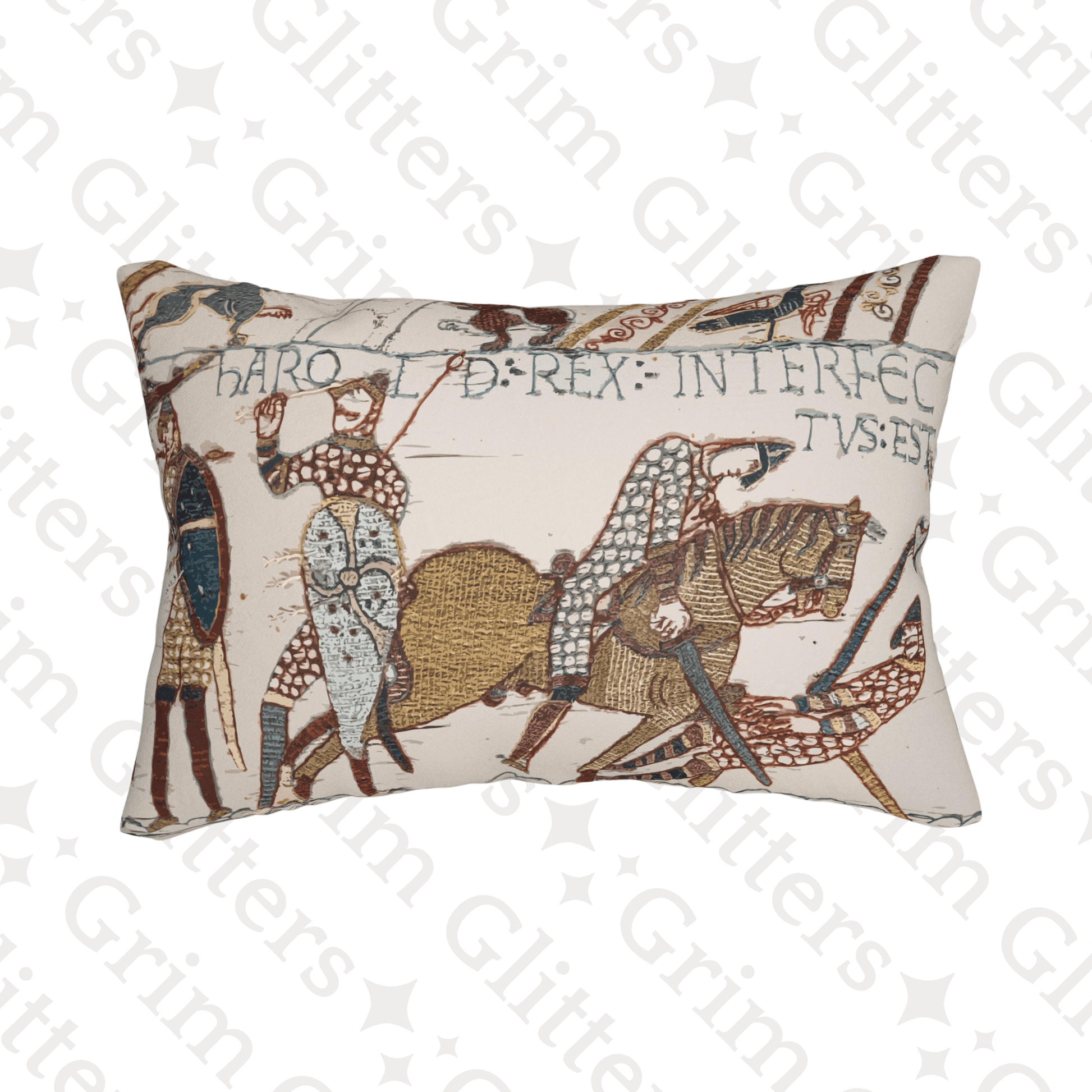 Bayeux Tapestry Lumbar Pillow - The Death of King Harold - Grim GlittersPillows20" × 14"