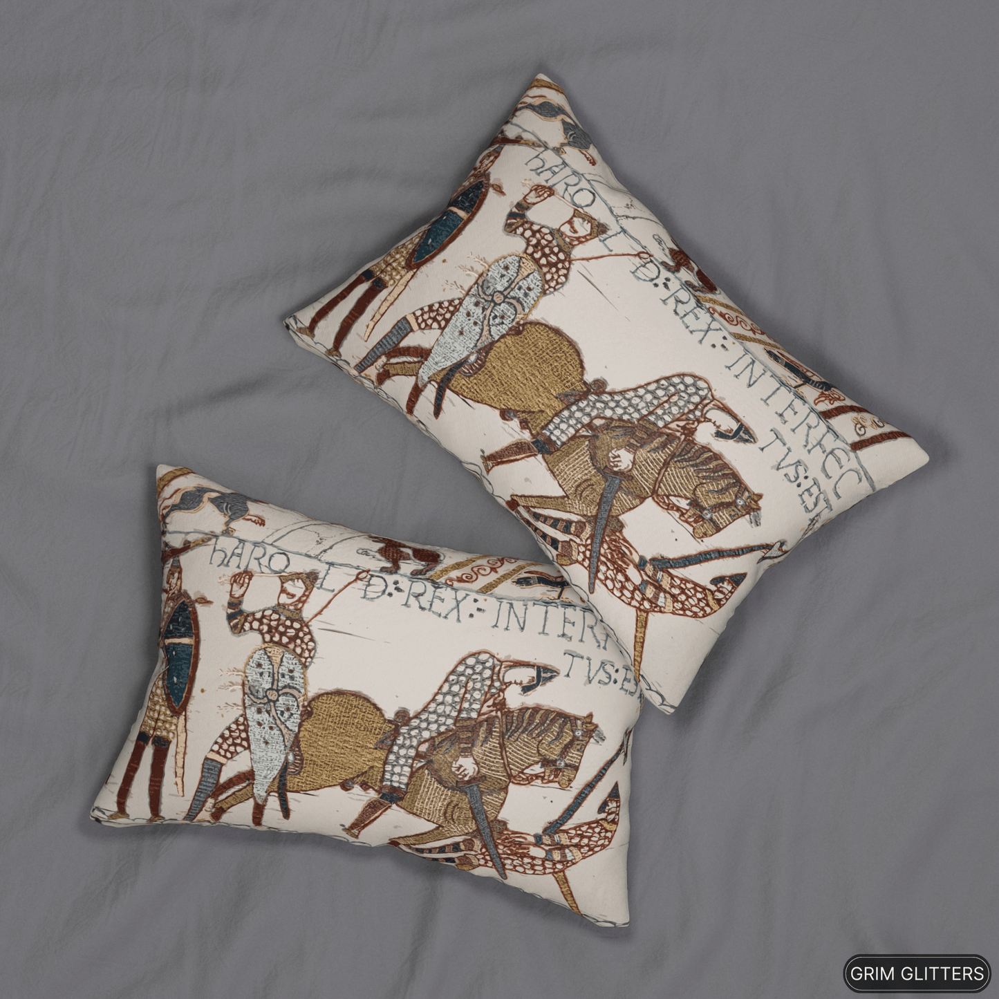 Bayeux Tapestry Lumbar Pillow - The Death of King Harold - Grim GlittersPillows20" × 14"