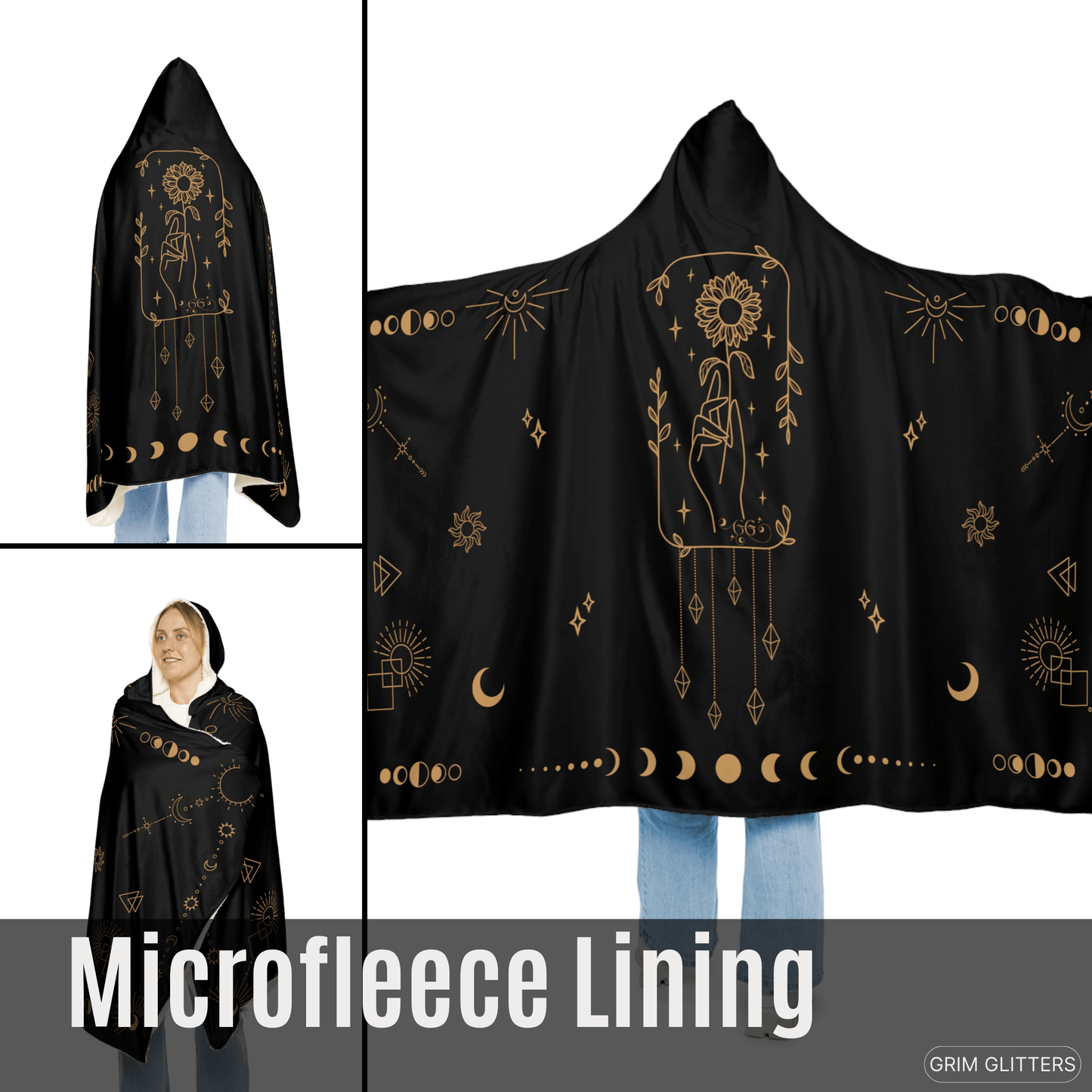 Celestial Wisdom Snuggle Cloak - Grim GlittersSnuggle Cloak80" × 55"Microfiber Fleece