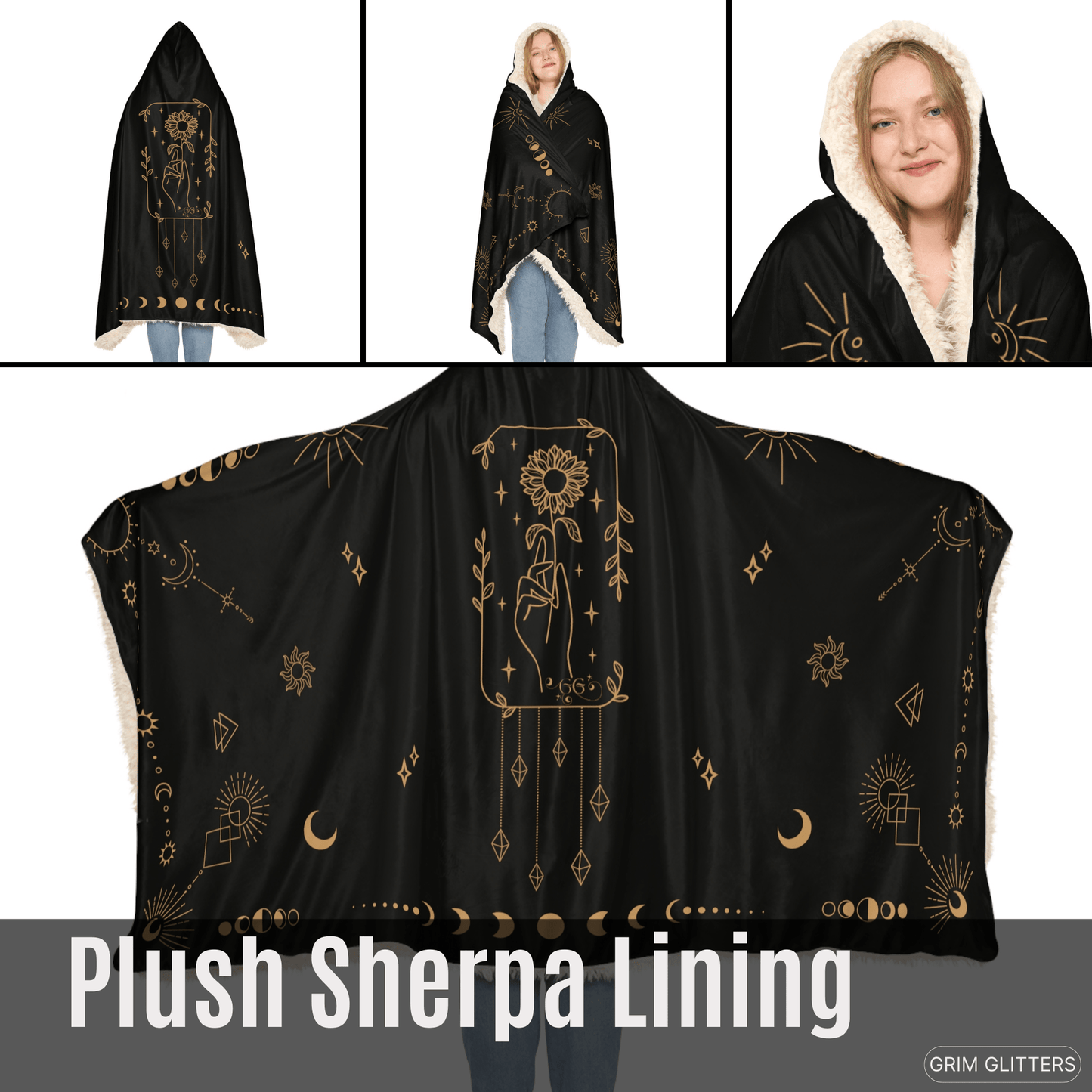 Celestial Wisdom Snuggle Cloak - Grim GlittersSnuggle Cloak80" × 55"Microfiber Fleece