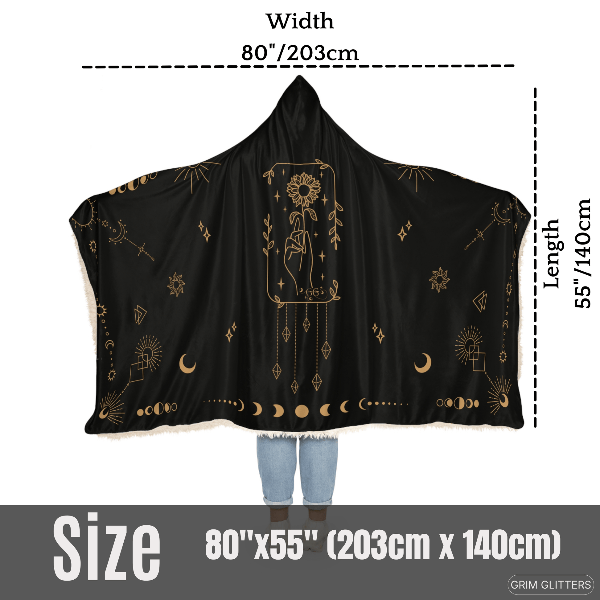 Celestial Wisdom Snuggle Cloak - Grim GlittersSnuggle Cloak80" × 55"Microfiber Fleece