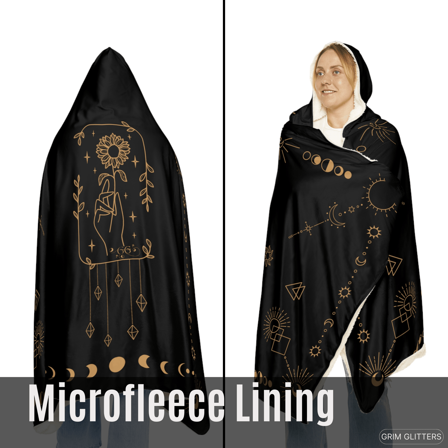 Celestial Wisdom Snuggle Cloak - Grim GlittersSnuggle Cloak80" × 55"Microfiber Fleece