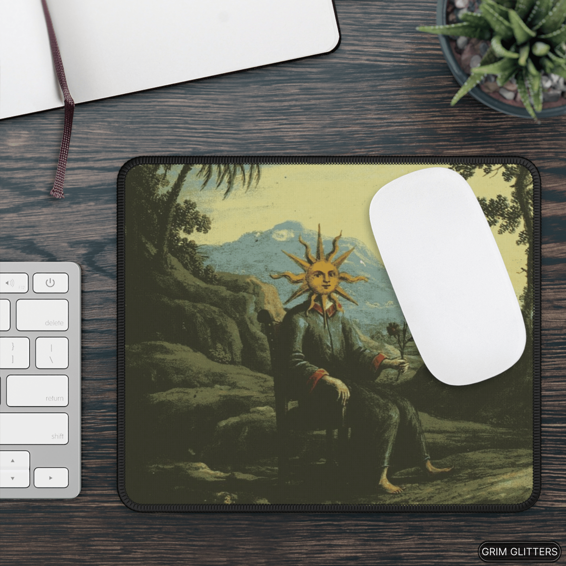 Clavis Artis Gaming Mouse Pad - Alchemist achieves Illumination - Grim GlittersMouse PadsRectangle9" × 7"