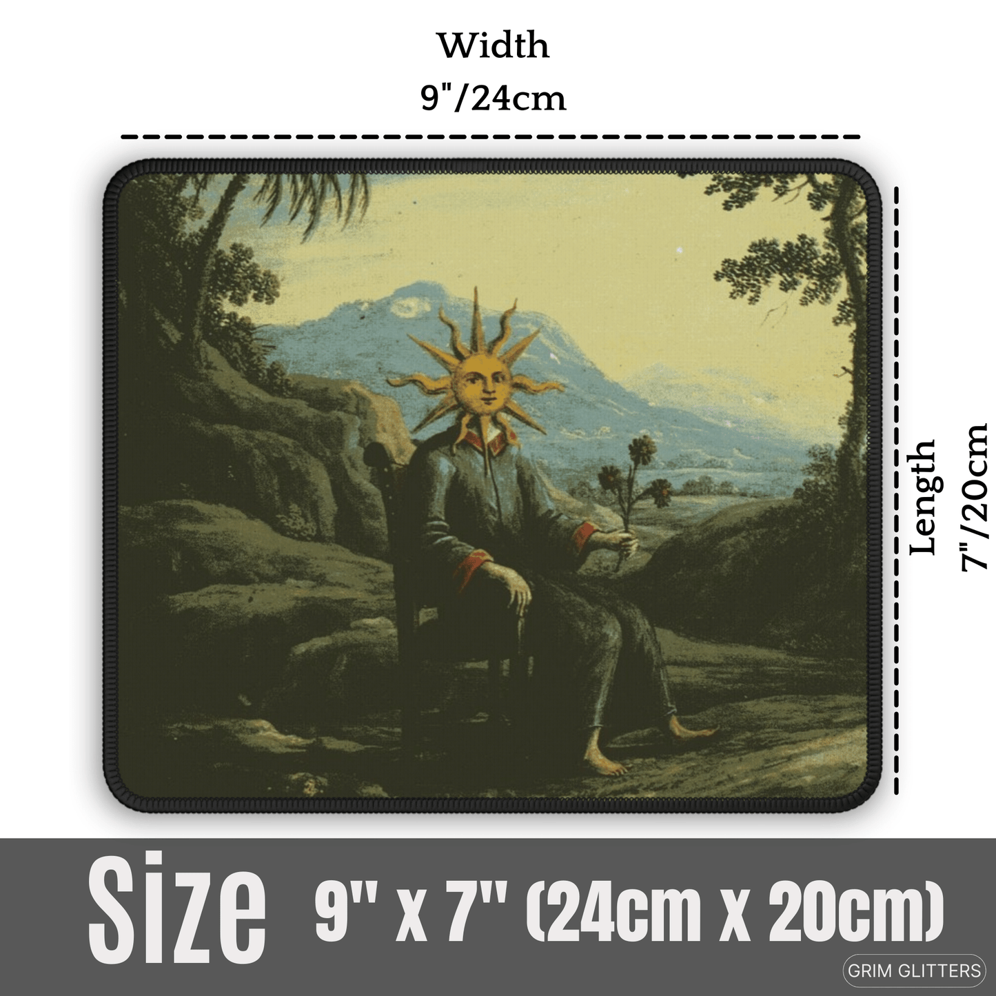 Clavis Artis Gaming Mouse Pad - Alchemist achieves Illumination - Grim GlittersMouse PadsRectangle9" × 7"