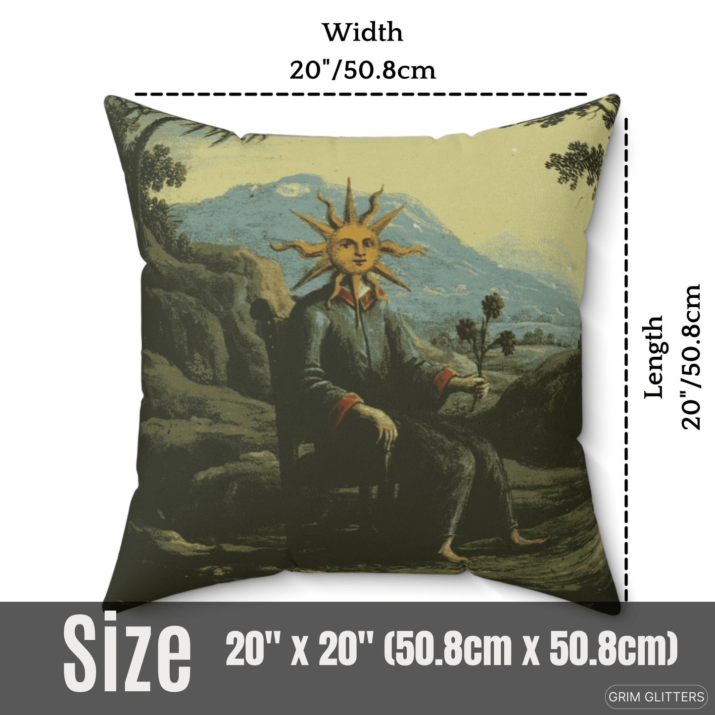 Clavis Artis Square Pillow - Alchemist achieves Illumination - Grim GlittersHome Decor20" × 20"