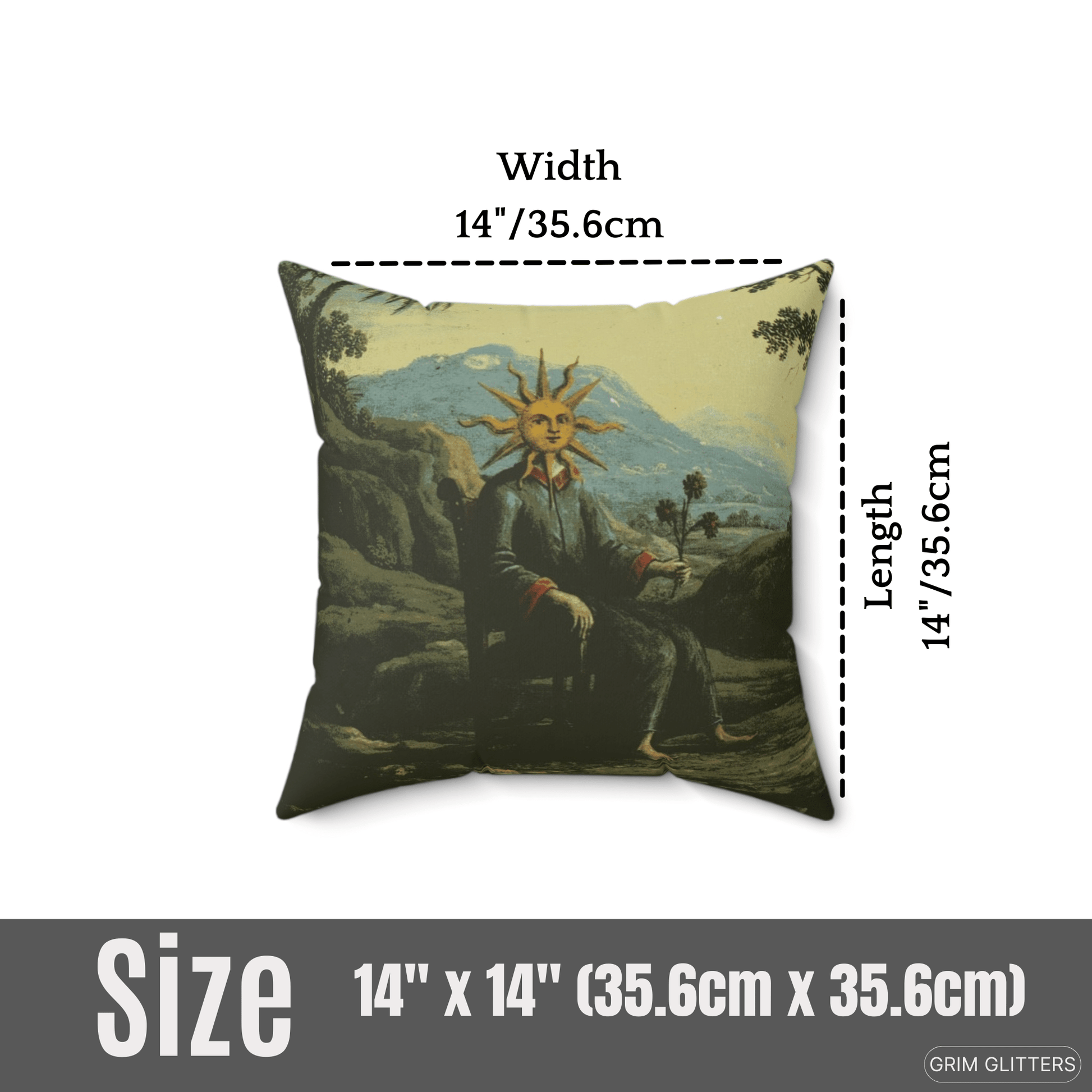 Clavis Artis Square Pillow - Alchemist achieves Illumination - Grim GlittersHome Decor14" × 14"