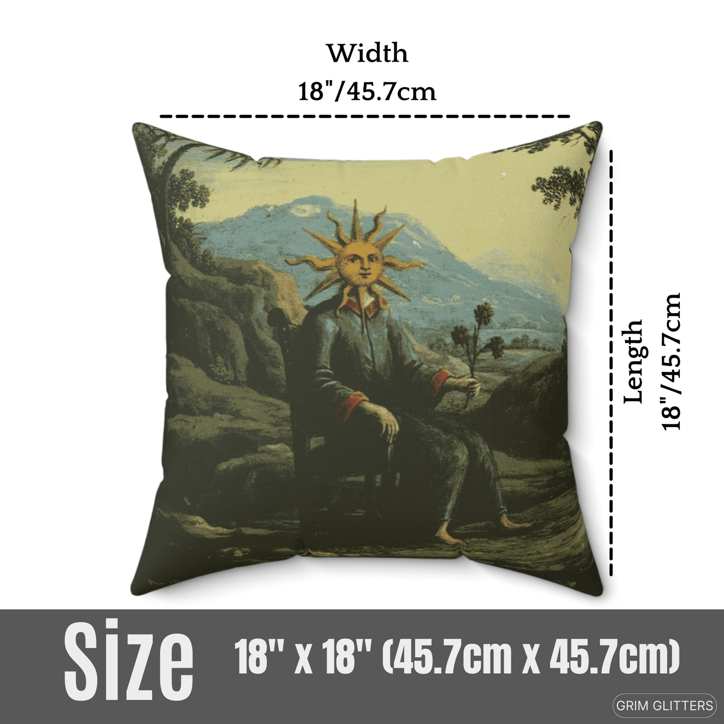 Clavis Artis Square Pillow - Alchemist achieves Illumination - Grim GlittersHome Decor18" × 18"