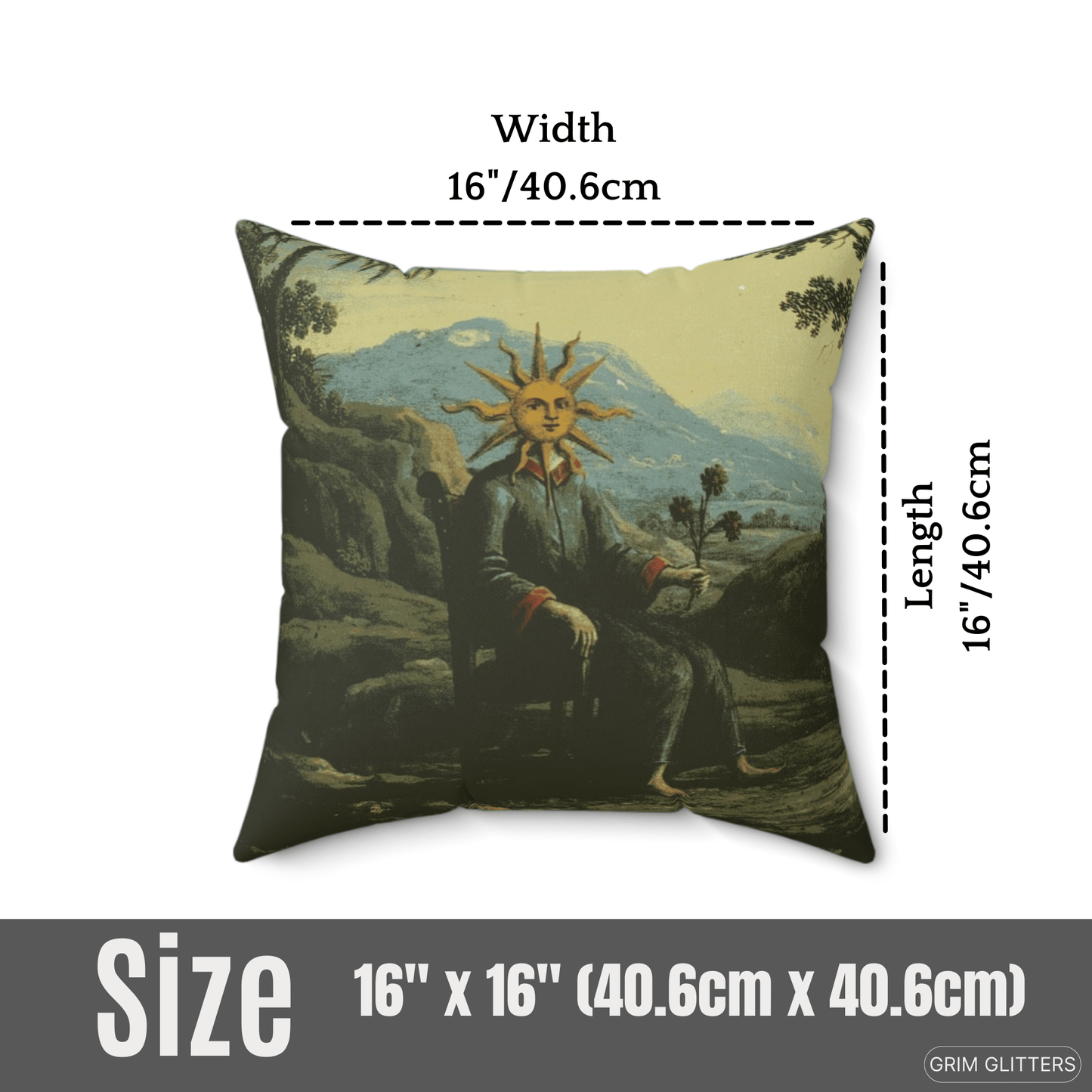 Clavis Artis Square Pillow - Alchemist achieves Illumination - Grim GlittersHome Decor16" × 16"