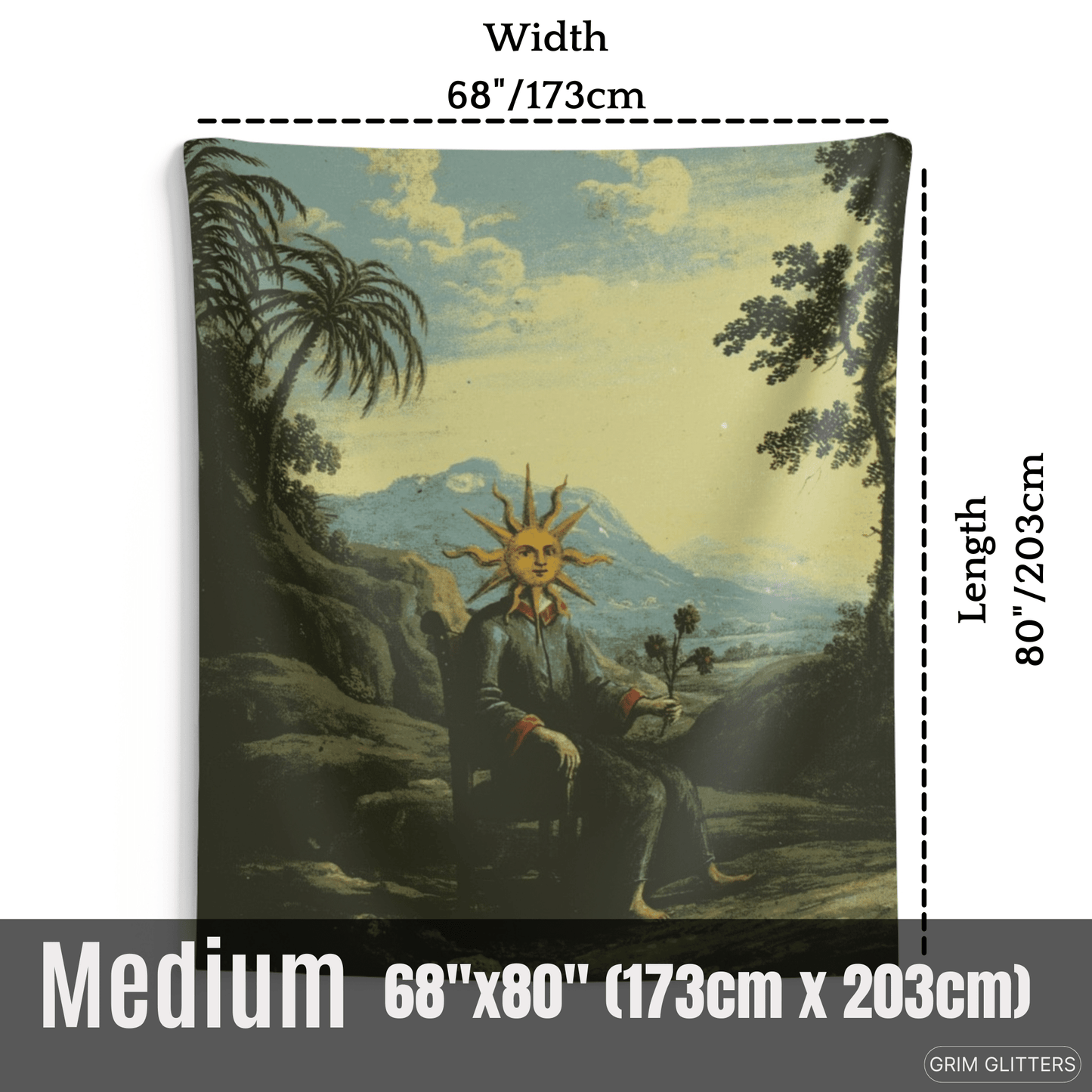 Clavis Artis Tapestry - Alchemist achieves Illumination - Grim GlittersHome Decor68" × 80"