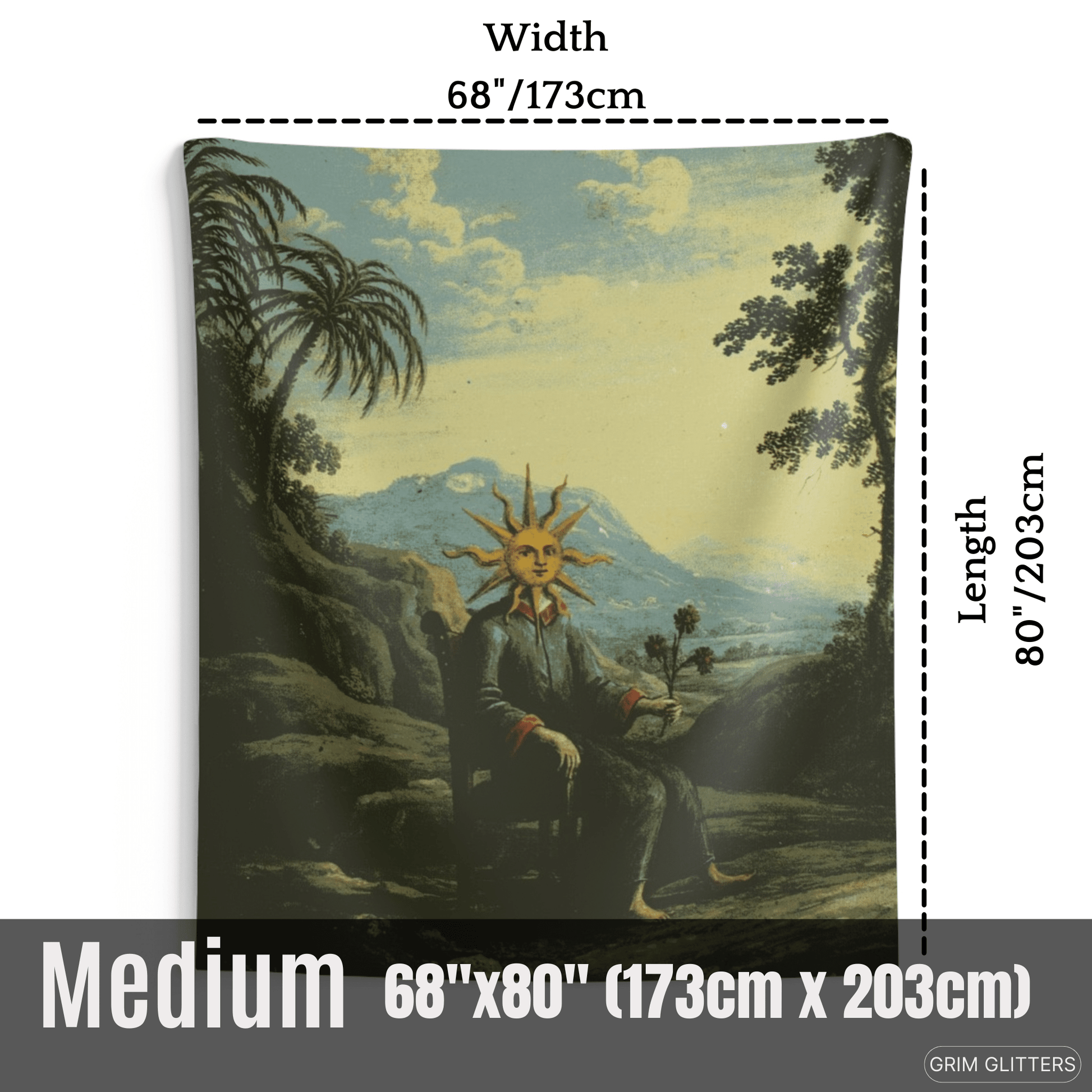 Clavis Artis Tapestry - Alchemist achieves Illumination - Grim GlittersHome Decor68" × 80"