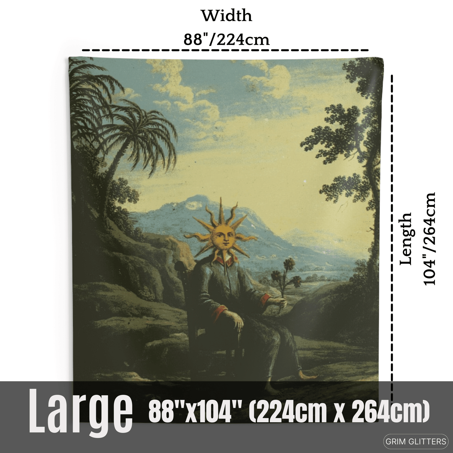 Clavis Artis Tapestry - Alchemist achieves Illumination - Grim GlittersHome Decor88" × 104"