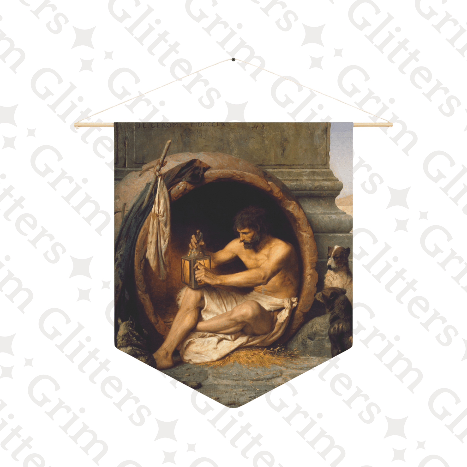 Diogenes Pennant Banner - Jean - Leon Gerome - Grim GlittersHome Decor18" × 21"