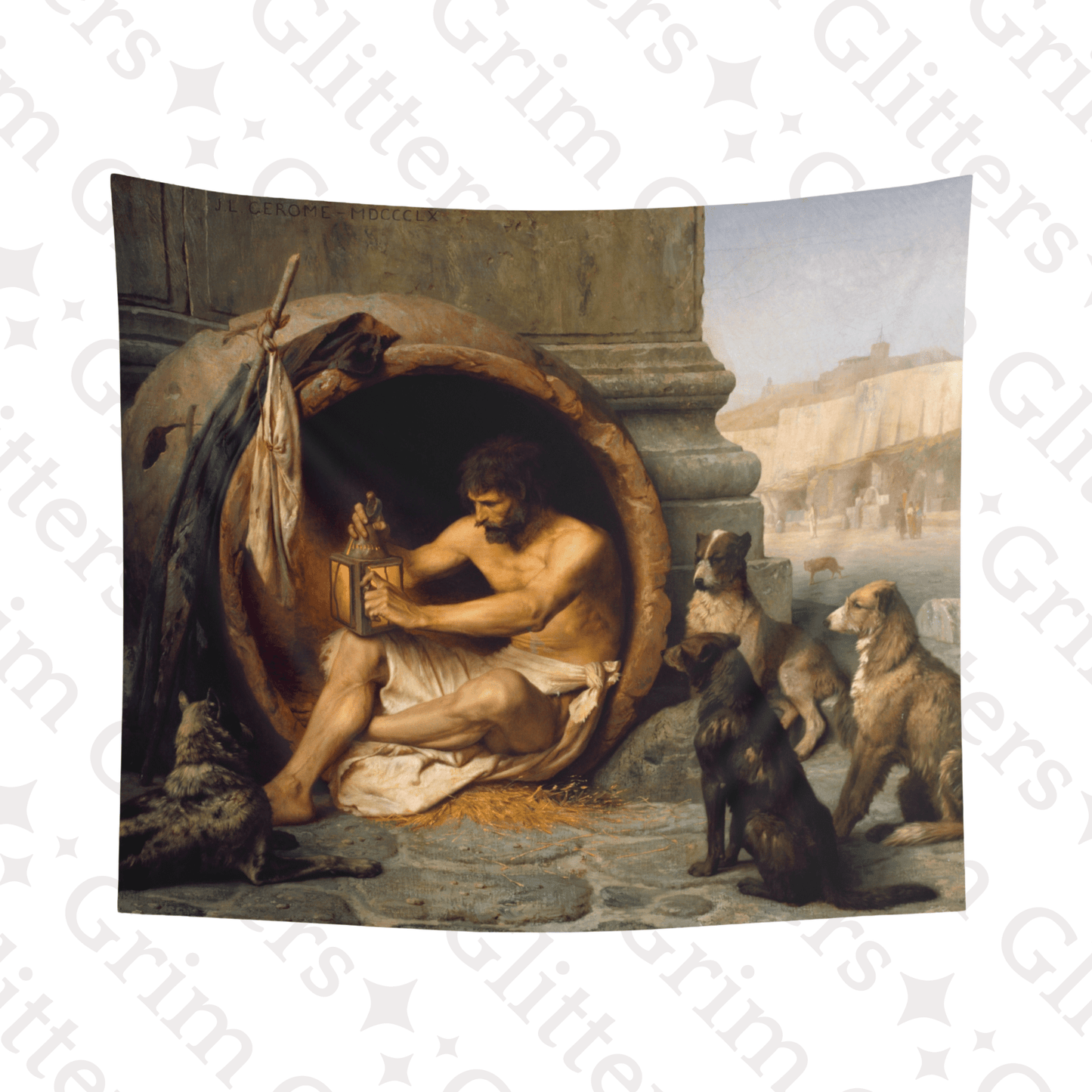 Diogenes Tapestry - Jean - Leon Gerome - Grim GlittersHome Decor60" × 50"