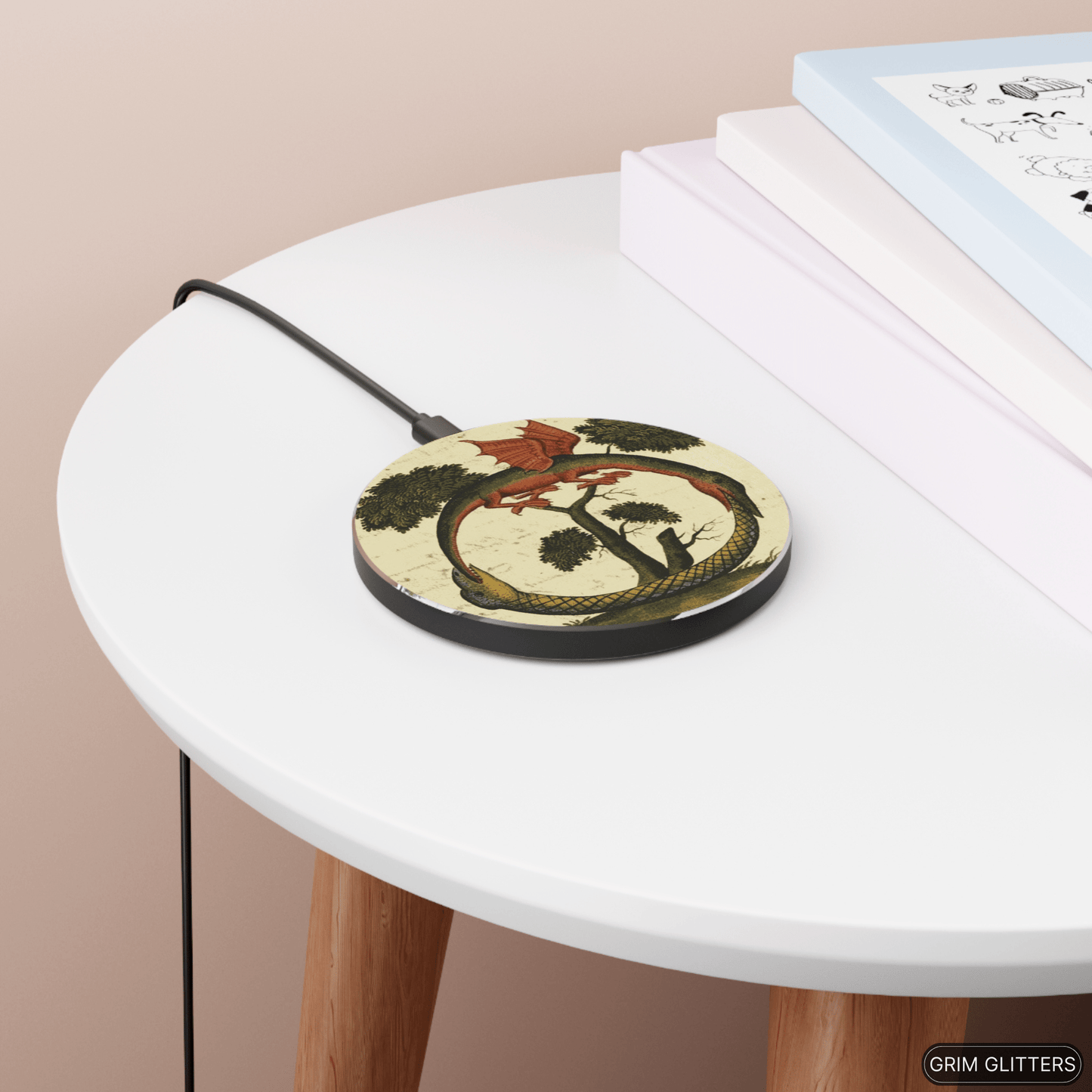 Dragon Ouroboros Wireless Charger - Clavis Artis Manuscript - Grim GlittersWireless ChargersRoundOne size