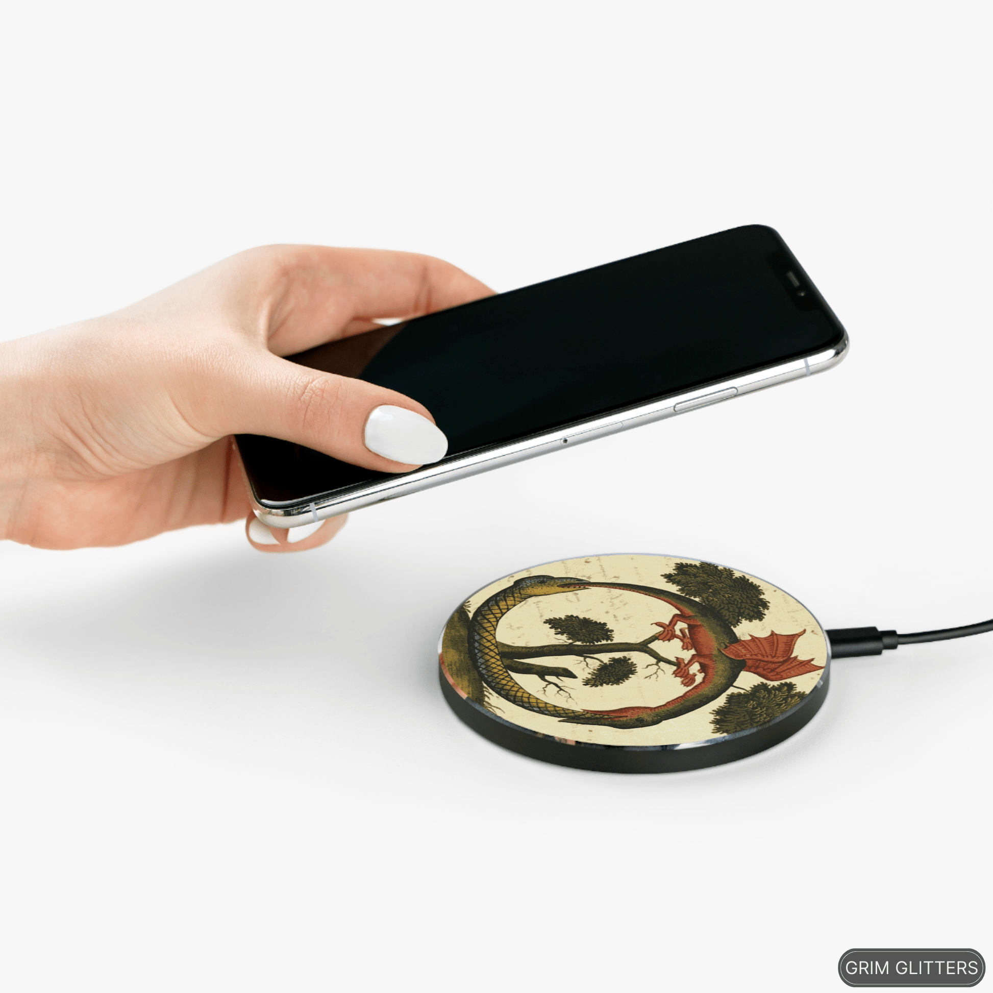 Dragon Ouroboros Wireless Charger - Clavis Artis Manuscript - Grim GlittersWireless ChargersRoundOne size