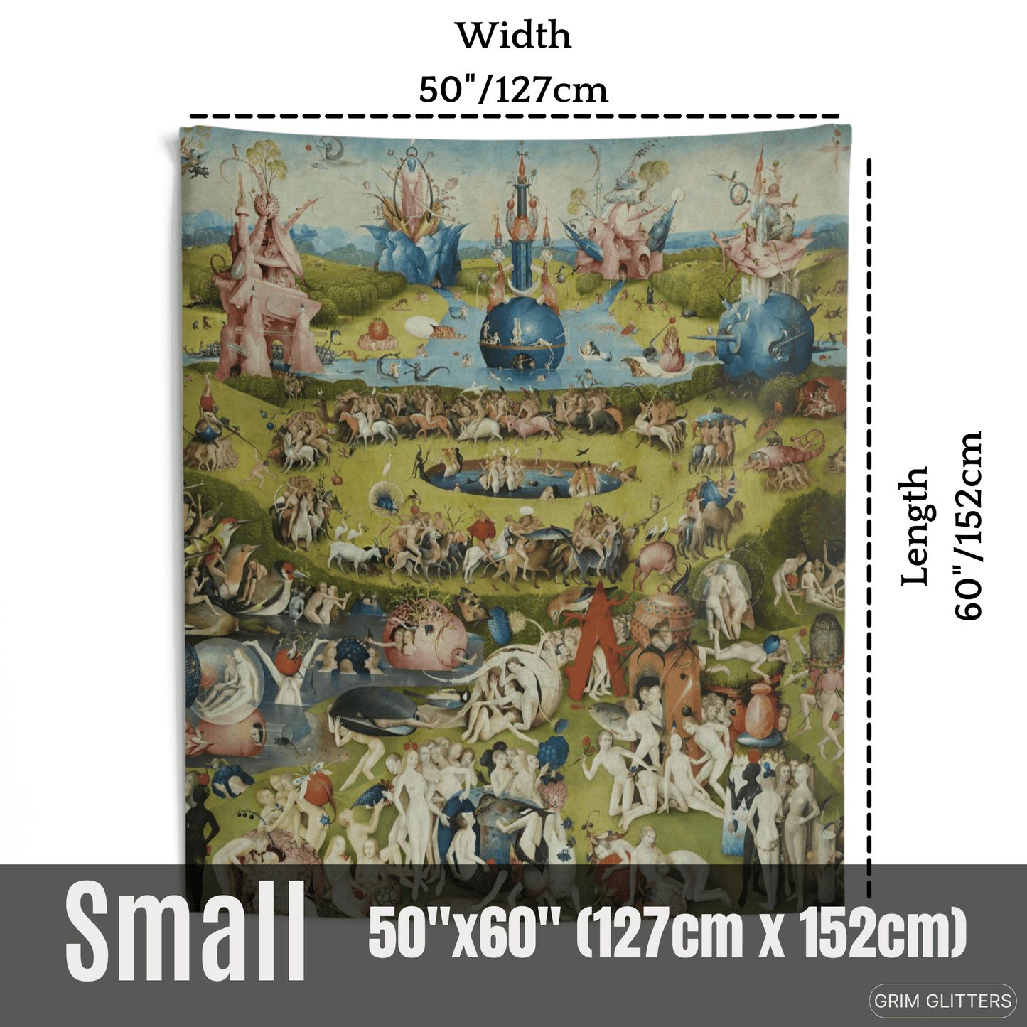 Garden of Earthly Delights Tapestry - Hieronymus Bosch - Grim GlittersTapestries50" × 60"