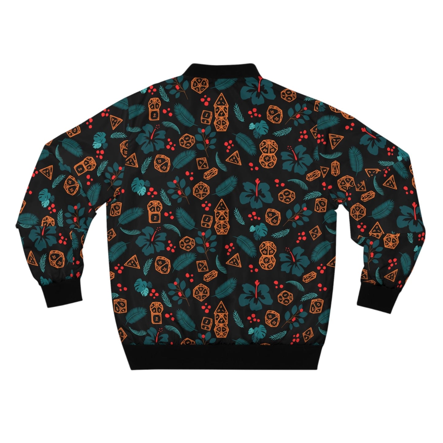 Hawaiian DnD Dice Bomber Jacket - Black Version - Grim GlittersBomber JacketsXS